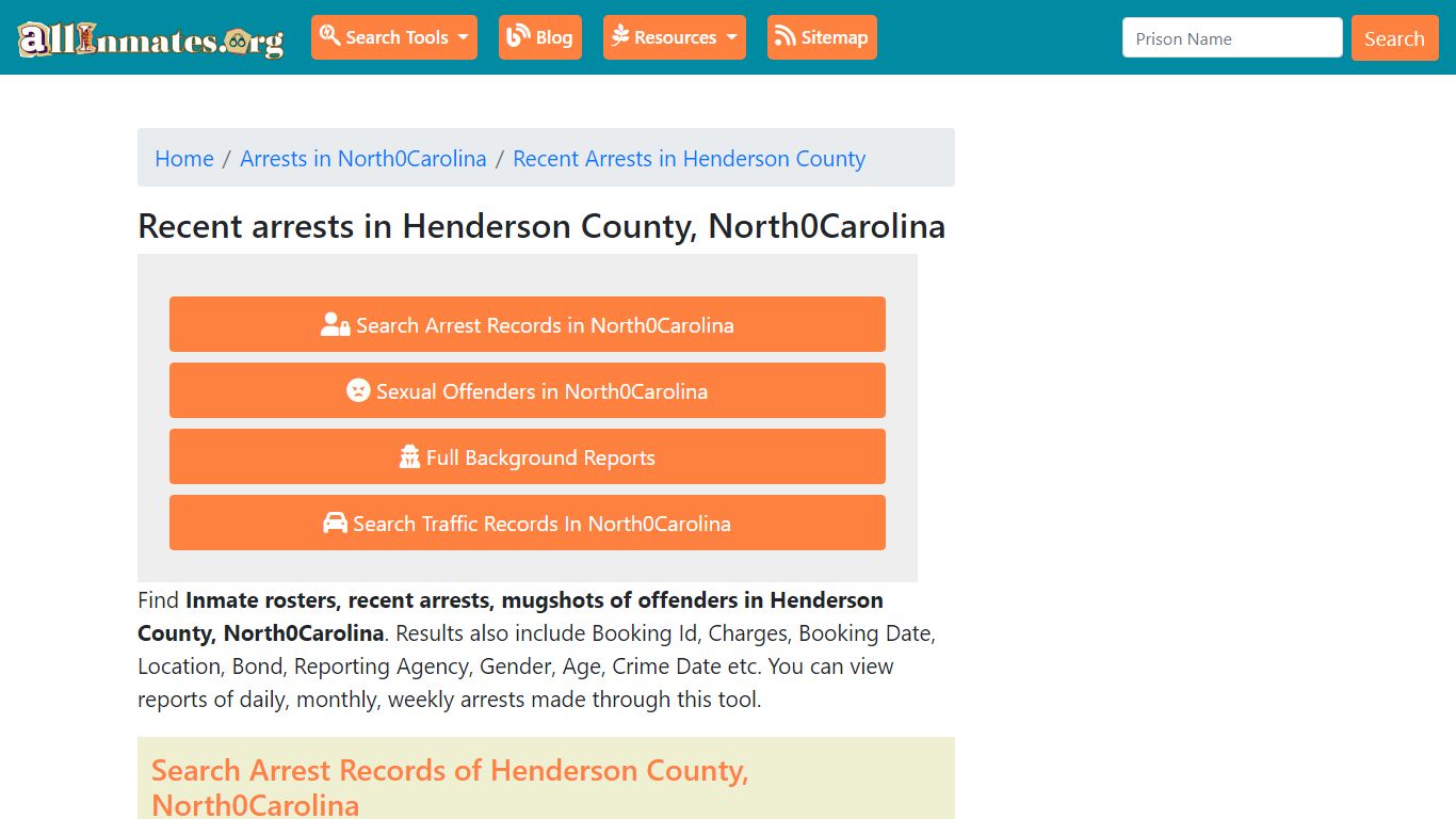 Recent arrests in Henderson County, North Carolina